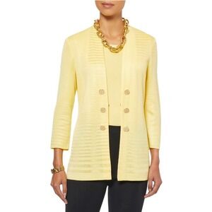 Misook Matte And Shine Knit Jacket With Decorative Gold Buttons‎ Retail $408